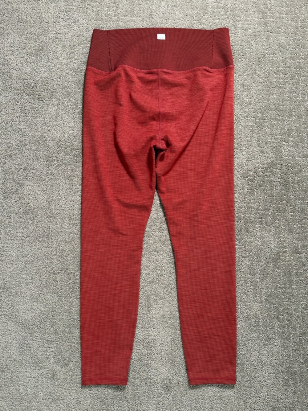 Vuori Women’s Clean Elevation Leggings Ribbed Size Large Red Athletic Yoga